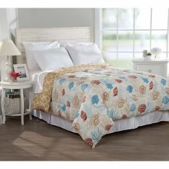 Deals 🎉 Ashley-Cooper Comforters & Bedding Sets Ashley Cooper™ Seashell Border Print Reversible Comforter ⭐