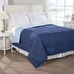 New 😉 Ashley-Cooper Comforters & Bedding Sets Ashley Cooper™ Solid Reversible Comforter - Navy/Light Blue 🛒