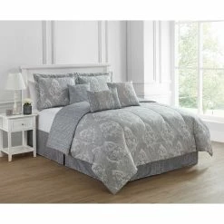 Promo 🌟 Ashley-Cooper Comforters & Bedding Sets Ashley Cooper™ 7pc. Ella Damask Microfiber Comforter Set 🛒