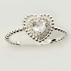 Top 10 🌟 Ashley-Cooper Rings Ashley Cooper™ Silver Double Heart Clear Cubic Zirconia Ring 🔔