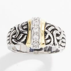 Coupon 💯 Ashley-Cooper Rings Ashley Cooper™ Antiqued Cubic Zirconia Two-Tone Ring ✔️