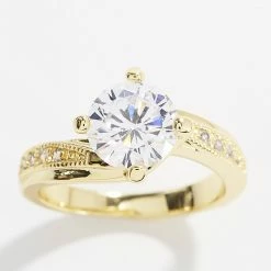 Best reviews of 🌟 Ashley-Cooper Rings Ashley Cooper™ Gold Round Clear Stone Swirl Ring 🎁