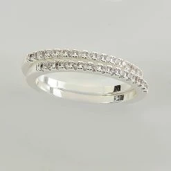 Flash Sale 👏 Ashley-Cooper Rings Ashley Cooper™ Silver Duo Clear Cubic Zirconia Eternity Band Ring 😉