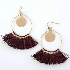 Budget 😍 Ashley-Cooper Ashley Cooper™ Tassel Fringe Drop Gold Hoop Earrings ✨
