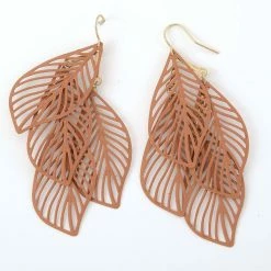 Best deal 😀 Ashley-Cooper Ashley Cooper™ Orange & Gold Filigree Kite Leaf Cluster Earrings 🔥