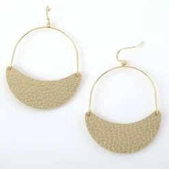 Best Pirce 🔥 Ashley-Cooper Ashley Cooper™ Gold Leather Crescent Half Hoop Earrings 😉