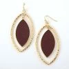 Flash Sale 🔥 Ashley-Cooper Ashley Cooper™ Burgundy Leather & Gold Hoop Teardrop Earrings ✨ -Ashley Cooper Shop unnamed file 244