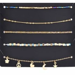 Cheap 🔔 Ashley-Cooper Jewelry & ⌚ Watches Ashley 5pc. Gold And Blue Charm Arm 🍬 Candy 5pc. Bracelet Set 😍