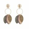 Best Sale 🧨 Ashley-Cooper Ashley Cooper™ Olive Brown And Tan Faux Leather Leaf Earrings ✨