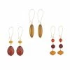 New 🧨 Ashley-Cooper Ashley Cooper™ Plum And Mustard Beaded Wire Earrings Trio 👍