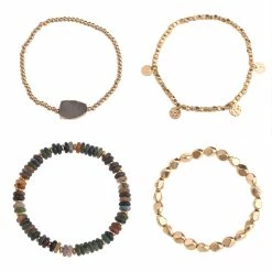 Cheap ❤️ Ashley-Cooper Jewelry & ⌚ Watches Ashley Cooper™ 4pc. Olive And Gold Beaded Bracelet Set 🎁