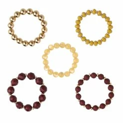 Wholesale ✨ Ashley-Cooper Bracelets Ashley Cooper™ 5pc. Plum And Mustard Beaded Bracelet Set 🎉
