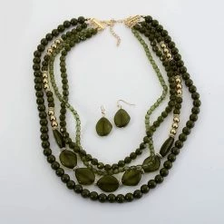 Best Sale 🧨 Ashley-Cooper Sets Ashley Cooper™ Four-Row Beaded Necklace With Matching Earrings 👍