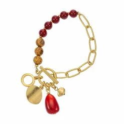 Buy 🎁 Ashley-Cooper Bracelets Ashley Cooper™ Gold-Tone Open Link Berry Beaded Bracelet 🌟