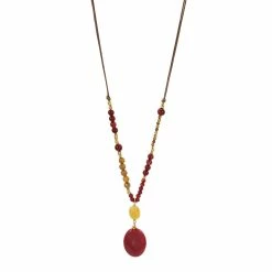 Wholesale 😀 Ashley-Cooper Necklaces & Pendants Ashley Cooper™ Long Berry & Neutral Double Beaded Pendant ⭐