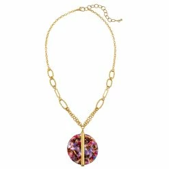 Outlet 👍 Ashley-Cooper Necklaces & Pendants Ashley Cooper™ Gold-Tone Multi Color Lucite Disc Pendant Necklace 🧨