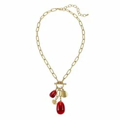 Budget 🧨 Ashley-Cooper Necklaces & Pendants Ashley Cooper™ Gold-Tone Open Chain Link & Bead Drop Necklace 😍