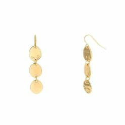 Outlet 😉 Ashley-Cooper Ashley Cooper™ Gold-Tone 🔨 Hammered Triple Oval Drop Earrings 🔥