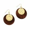 Discount ❤️ Ashley-Cooper Ashley Cooper™ 🔨 Hammered Gold-Tone And Wood Disc Earrings 👍 -Ashley Cooper Shop unnamed file 314