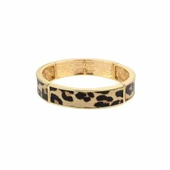 Outlet ✔️ Ashley-Cooper Bracelets Ashley Cooper™ Gold-Tone Leopard Print Hinge Bangle Bracelet 🌟