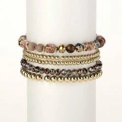 Outlet ✔️ Ashley-Cooper Ashley Cooper™ 5pk. Gold-Tone Beaded Stretch Bracelets 😍