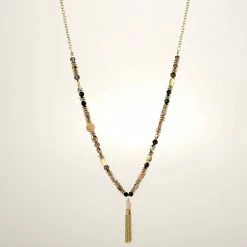 Best reviews of 😀 Ashley-Cooper Necklaces & Pendants Ashley Cooper™ Mauve & Gold-Tone Bead Chain Tassel Necklace 😍