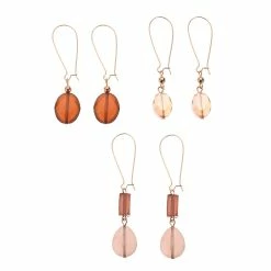 Best deal ⭐ Ashley-Cooper Ashley Cooper™ Neutral Beaded Wire Trio Dangle Earrings 🔥