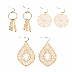 Best Pirce ✨ Ashley-Cooper Ashley Cooper™ Gold Filigree And Drop Trio Earrings 👍