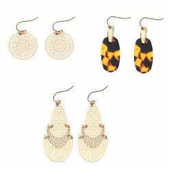 Best deal 🛒 Ashley-Cooper Ashley Cooper™ Filigree And Tortoise Drop Trio Earrings ⌛