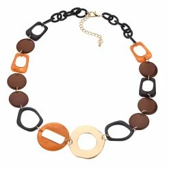 New 🥰 Ashley-Cooper Necklaces & Pendants Ashley Cooper™ Chunky Statement Wood And Resin Linked Necklace 🧨