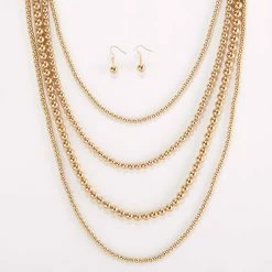 New ⌛ Ashley-Cooper Sets Ashley Cooper™ Four Row Gumball Necklace & Fishhook Earrings Set 😍