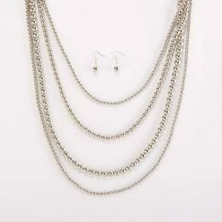 Best Sale 😀 Ashley-Cooper Sets Ashley Cooper™ Four Row Gumball Necklace & Fishhook Earrings Set 🤩