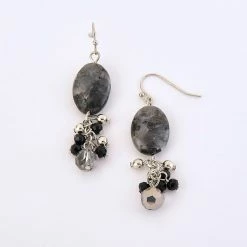 Discount 😀 Ashley-Cooper Ashley Cooper™ Grey Agate Beaded Cluster Earrings 🔥