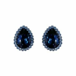 Budget ⭐ Ashley-Cooper Ashley Cooper™ 0.75in. Hematite Post Drop Earrings W/ Blue Stones 👏