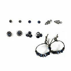 Wholesale 👏 Ashley-Cooper Ashley Cooper™ 6pc. Hematite Silver And Blue Earrings Set ✨