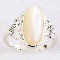 Flash Sale 🎉 Ashley-Cooper Rings Ashley Cooper™ Silver 👩 Mother Of Pearl Oblong Ring 🔥