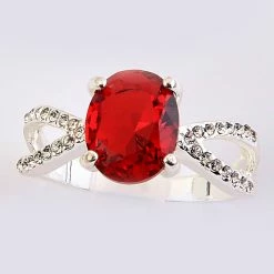 Cheap 🧨 Ashley-Cooper Rings Ashley Cooper™ Siam Oval Stone Pave Ring 🎉