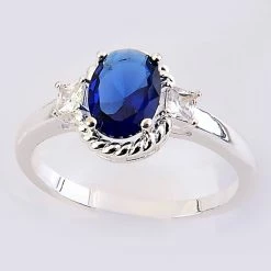 Best Pirce 🧨 Ashley-Cooper Rings Ashley Cooper™ Montana Oval Stone Ring With Square Side Stones ⭐