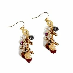 Cheapest ✔️ Ashley-Cooper Ashley Cooper™ Gold Earrings With Multi-Color Cluster Drop ✨