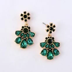 Top 10 ✨ Ashley-Cooper Ashley Cooper™ Gold Plated Emerald Drop Flower Earrings 🌟