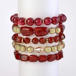 Promo 🔥 Ashley-Cooper Jewelry & ⌚ Watches Ashley Cooper™ 5 Row Faceted Bead Stretch Bracelet Set 🛒