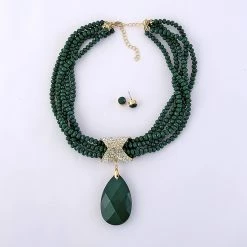 Budget ⌛ Ashley-Cooper Sets Ashley Cooper™ Emerald Pendant Necklace And Earrings Set ⭐