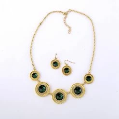 Top 10 🔔 Ashley-Cooper Sets Ashley Cooper™ Emerald Circle Statement Necklace And Earrings Set ✨