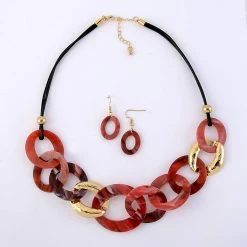 Cheap 😉 Ashley-Cooper Sets Ashley Cooper™ Gold Plated Circle Necklace And Earrings Set 👏