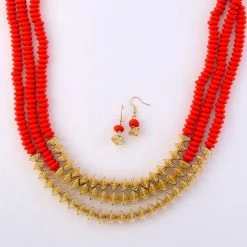 Deals 🔥 Ashley-Cooper Sets Ashley Cooper™ 3 Row Beaded Necklace And Earrings Set 😍