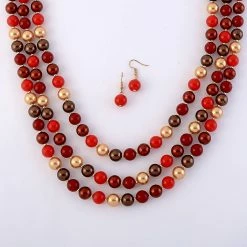 Promo 🔥 Ashley-Cooper Sets Ashley Cooper™ Multi-Row Beaded Necklace And Earrings Set 🧨