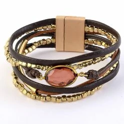 Best Sale 🔥 Ashley-Cooper Bracelets Ashley Cooper™ Gold Plated 6 Row Beaded Magnetic Closure Bracelet 🎉