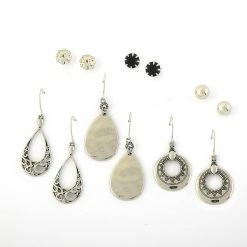 Deals 🥰 Ashley-Cooper Ashley Cooper™ Crystal & Jet Stone Stud & Fish Hook Earrings Set ⭐