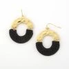 Cheap 👍 Ashley-Cooper Ashley Cooper™ 🔨 Hammered Metal & Black Suede Circle Drop Earrings 🔔 -Ashley Cooper Shop unnamed file 497