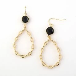 Hot Sale 💯 Ashley-Cooper Ashley Cooper™ Gold And Black Teardrop Hoop Earrings 💯